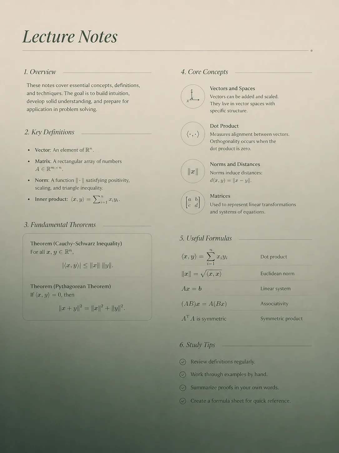Lecture scripts & notes